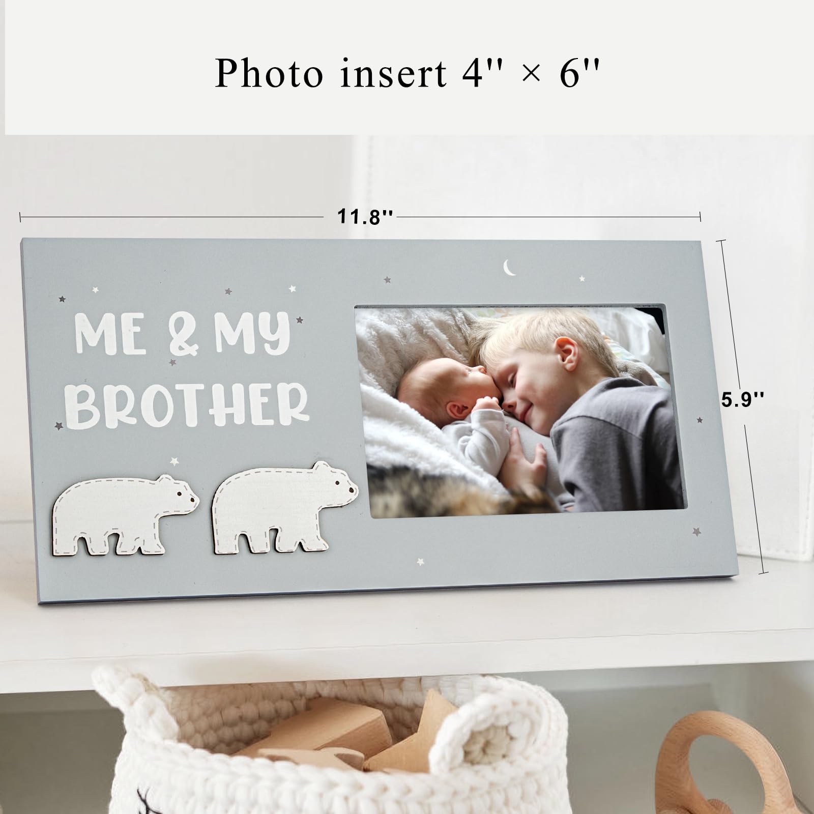 ifeolo Me and My Brother picture frame wood detail shows natural grain for a timeless keepsake