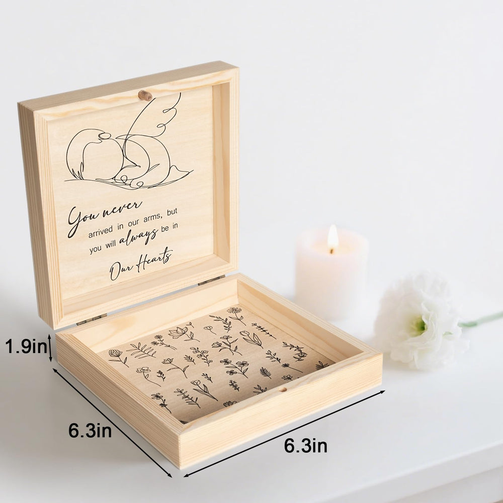 ifeolo Miscarriage Memorial Box open lid interior, easy access to keepsakes