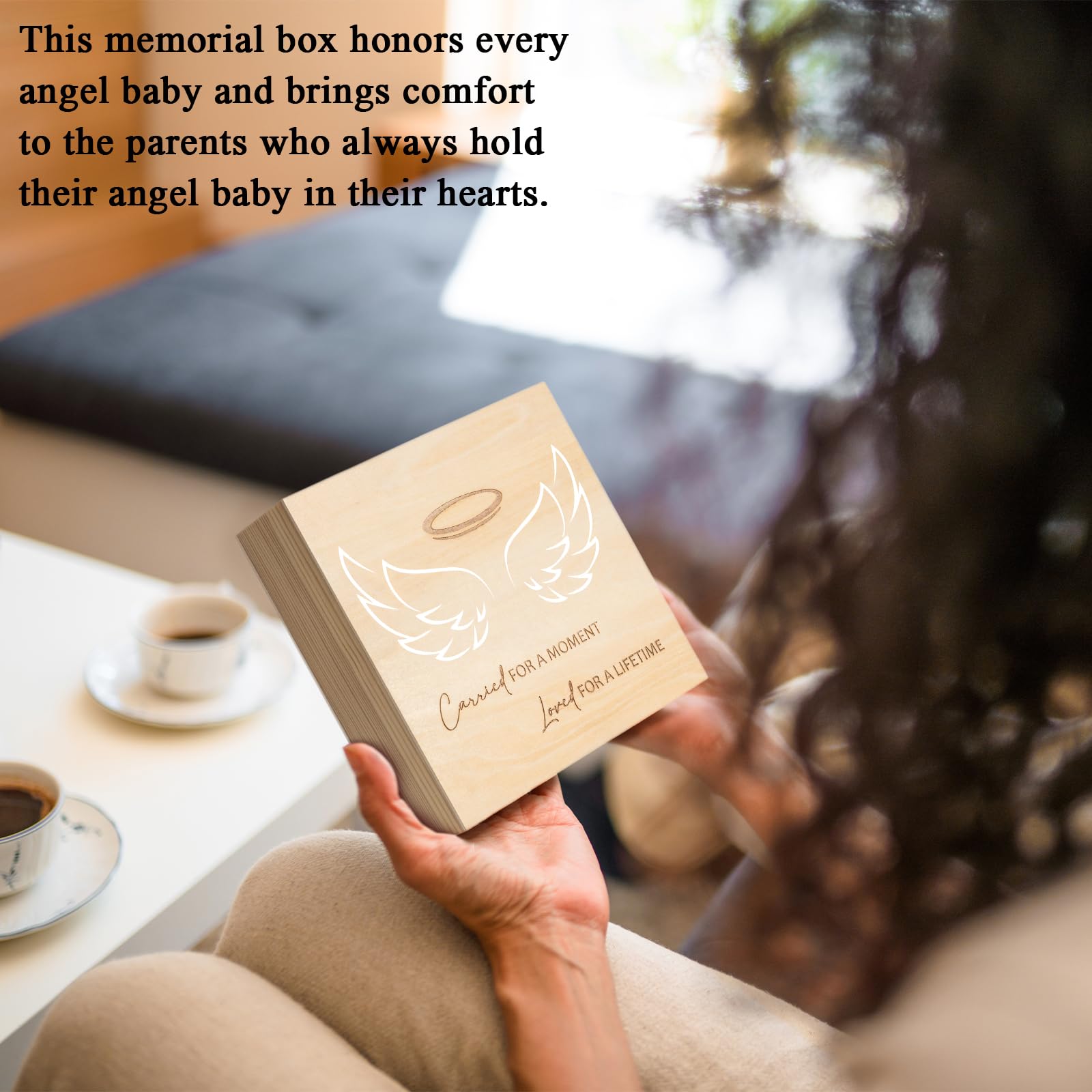 ifeolo Miscarriage Memorial Box size 6.3x6.3x1.6 inches for compact keepsakes