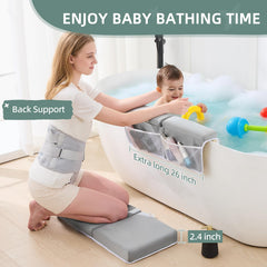 IFNOW back brace provides ergonomic support during baby baths