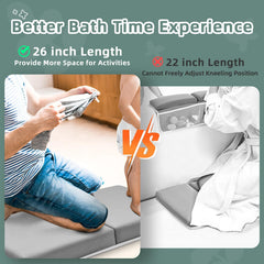 IFNOW extended elbow rest with pockets keeps shampoo and toys within reach.