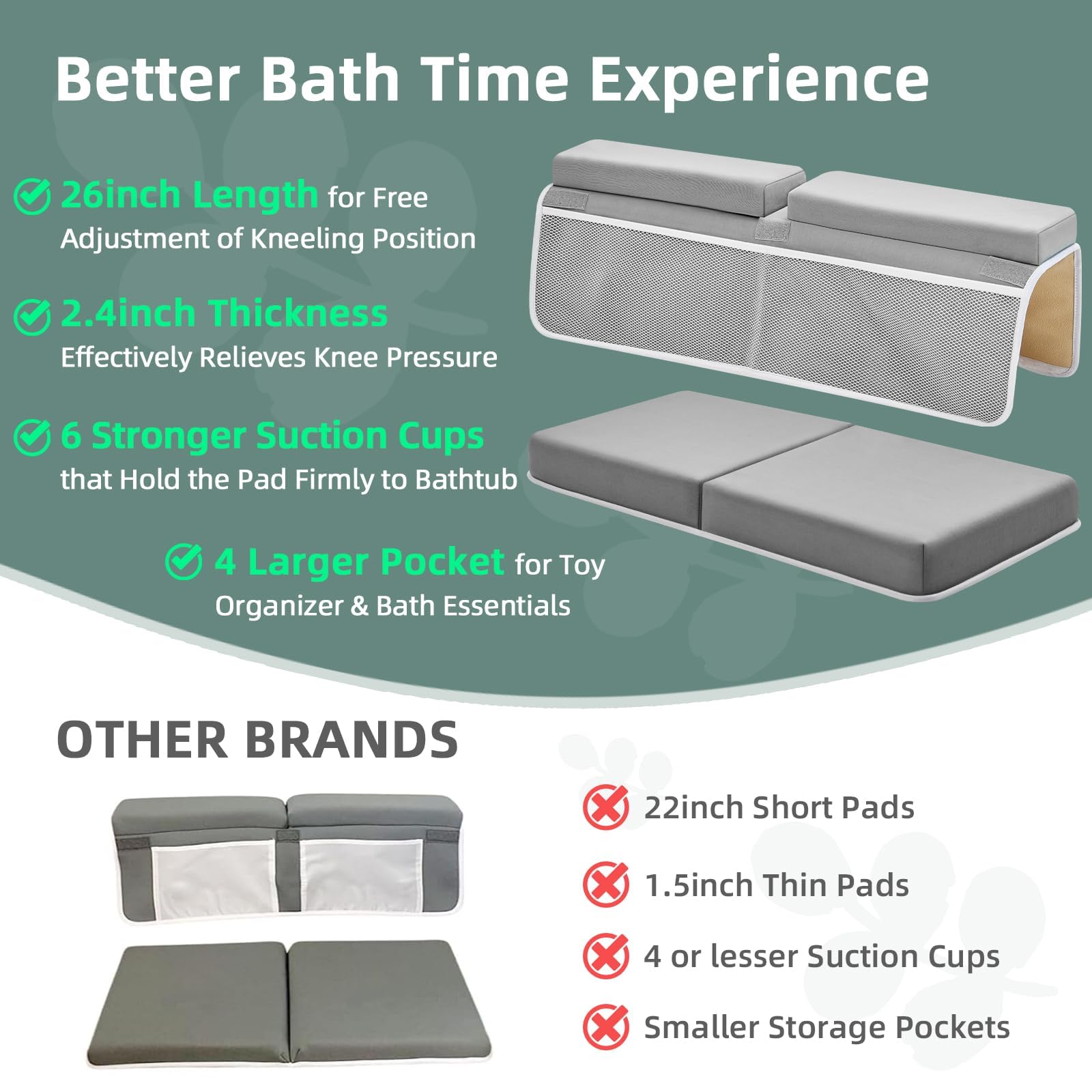 IFNOW non-slip bottom grips floor to enhance stability while bathing.