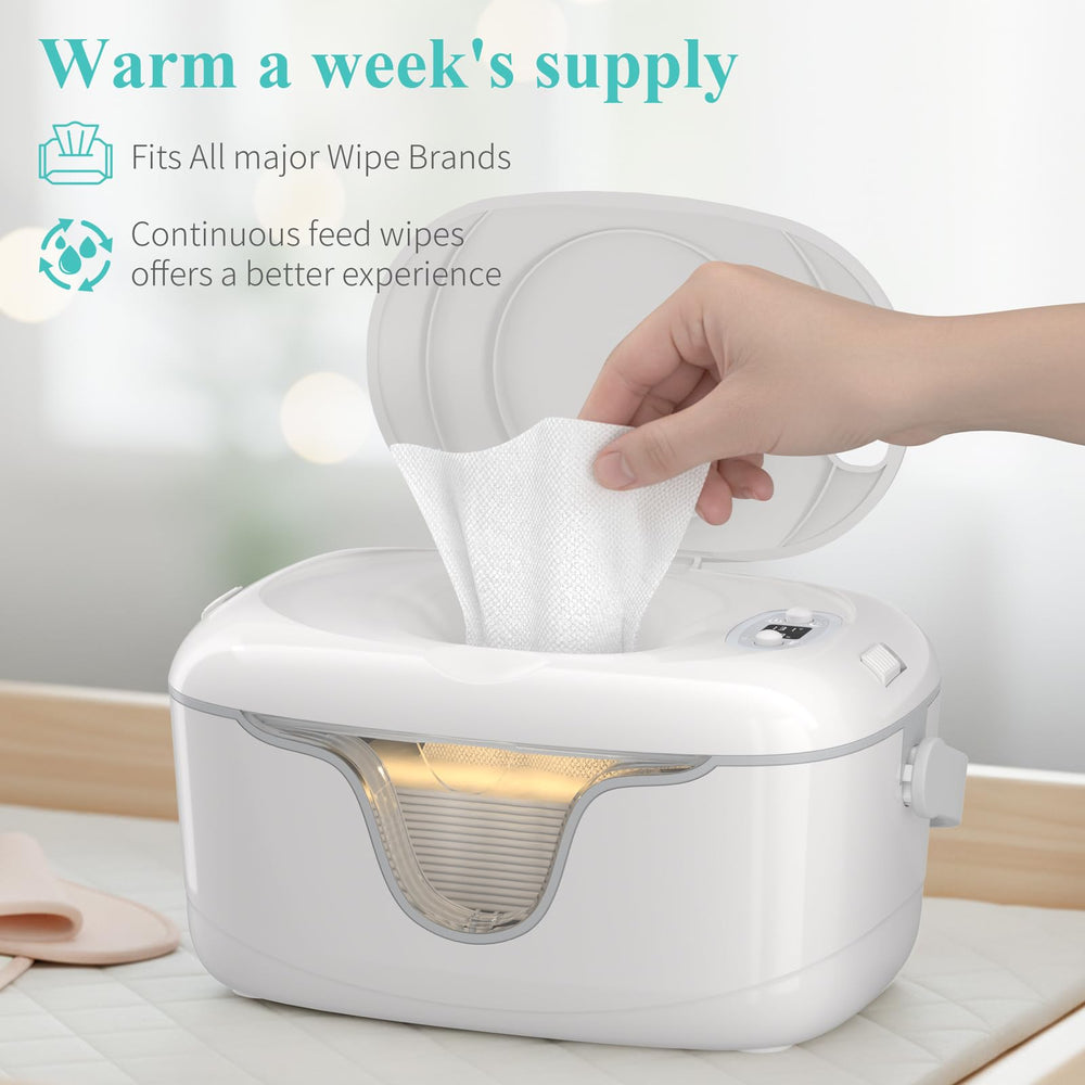 IGERI compact design fits on a changing table, nightstand, or diaper bag