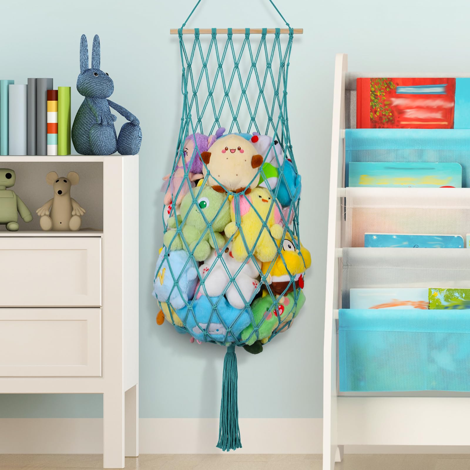 ihansee aqua nursery decor plush display in calming aqua