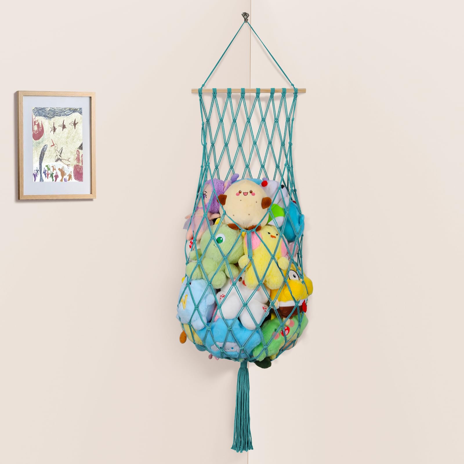 ihansee aqua stuffed animal hammock wall-mounted displays plush collection neatly for easy access