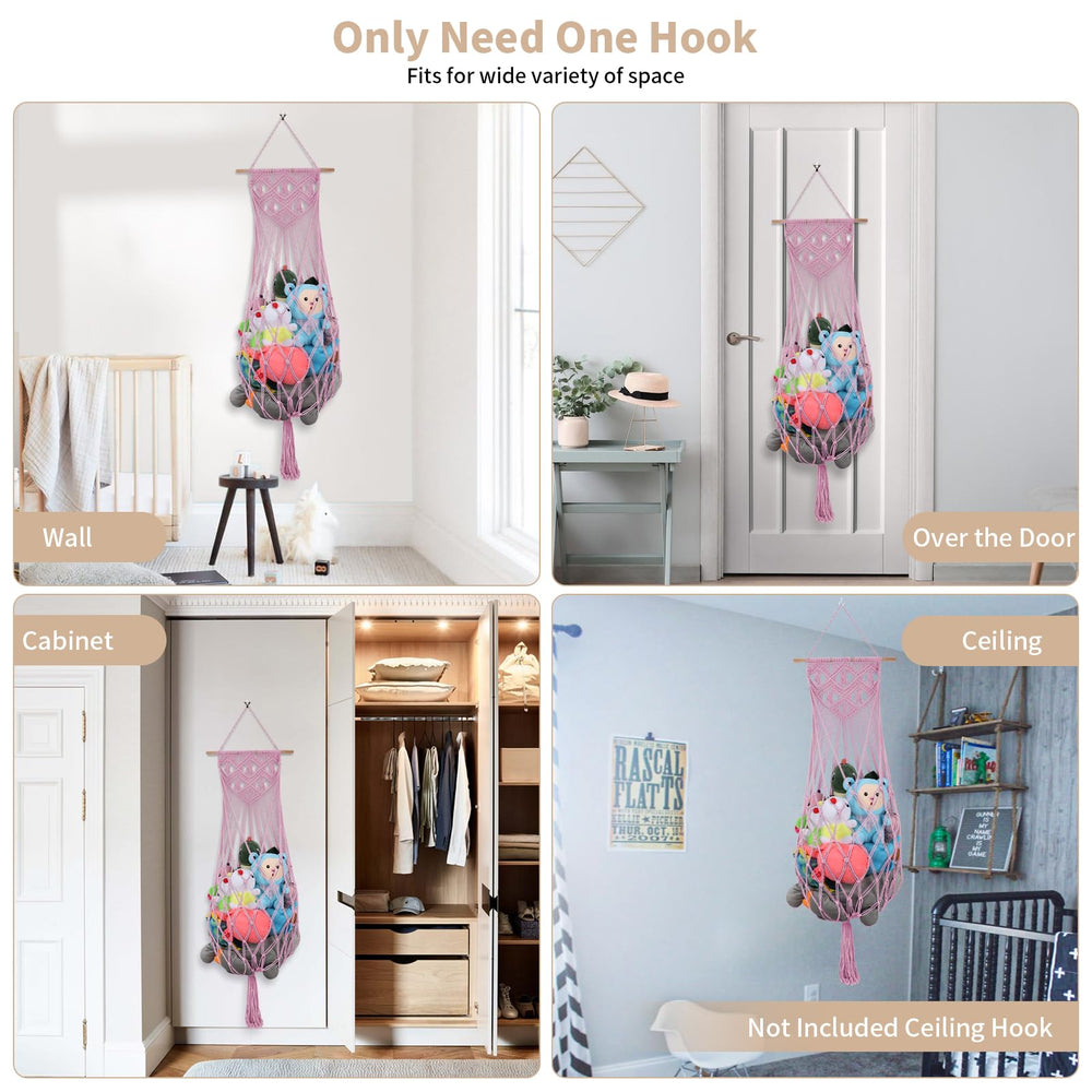 iHansee ceiling-toy-net-nursery-decor hangs securely as a playful wall display.