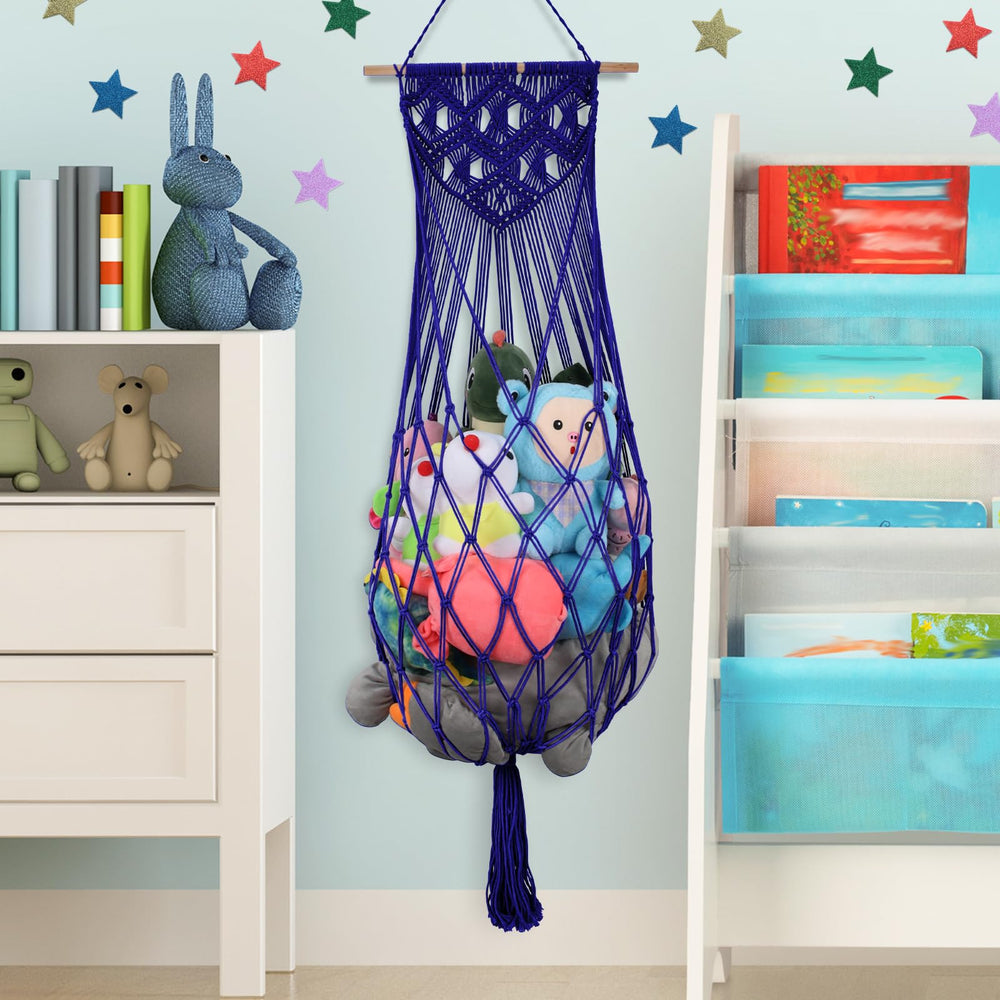 ihansee sturdy cotton rope construction supports growing toy collections