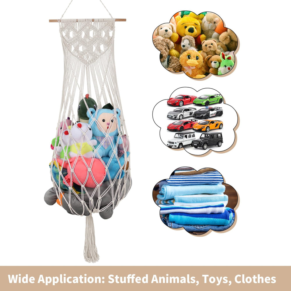 iHansee cream stuffed animal wall storage blends with nursery decor