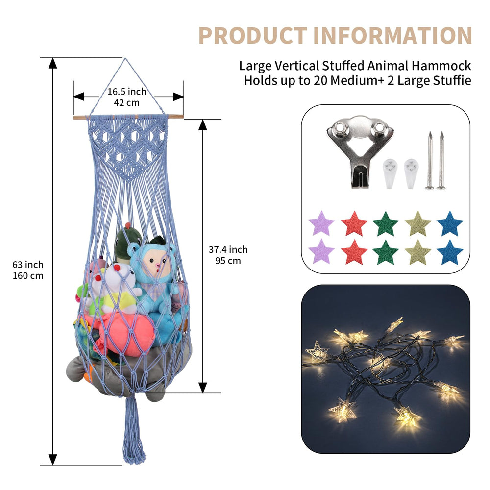 iHansee dark-blue-toy-net-closeup showcases durable knots and soft cotton rope