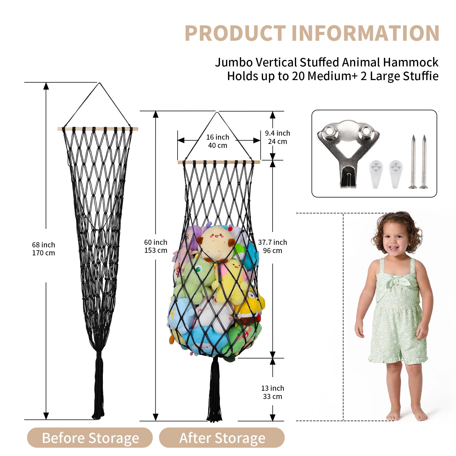 iHansee easy-install-one-hook design simplifies setup and reduces wall holes.