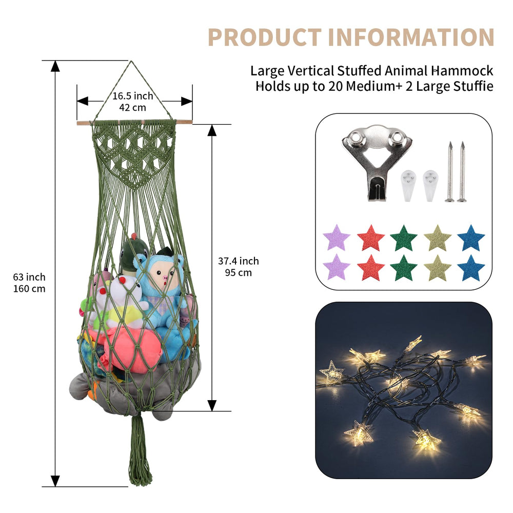 iHansee nursery decor avocado-green net adds style and organization.