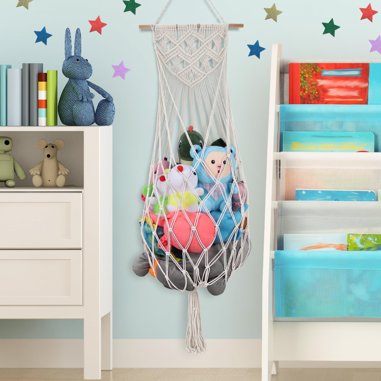 iHansee capacity of plush toy storage with many plush toys