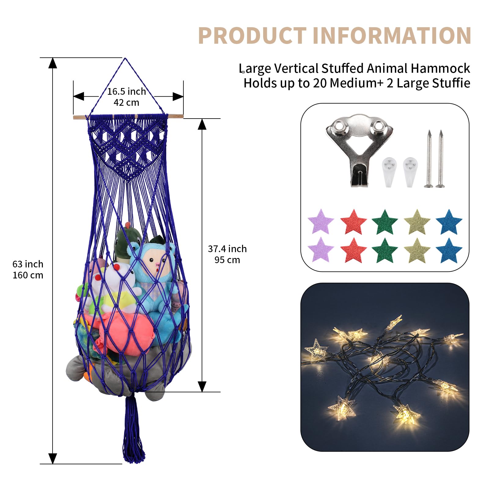 ihansee space-saving wall hammock reduces clutter in nursery or playroom