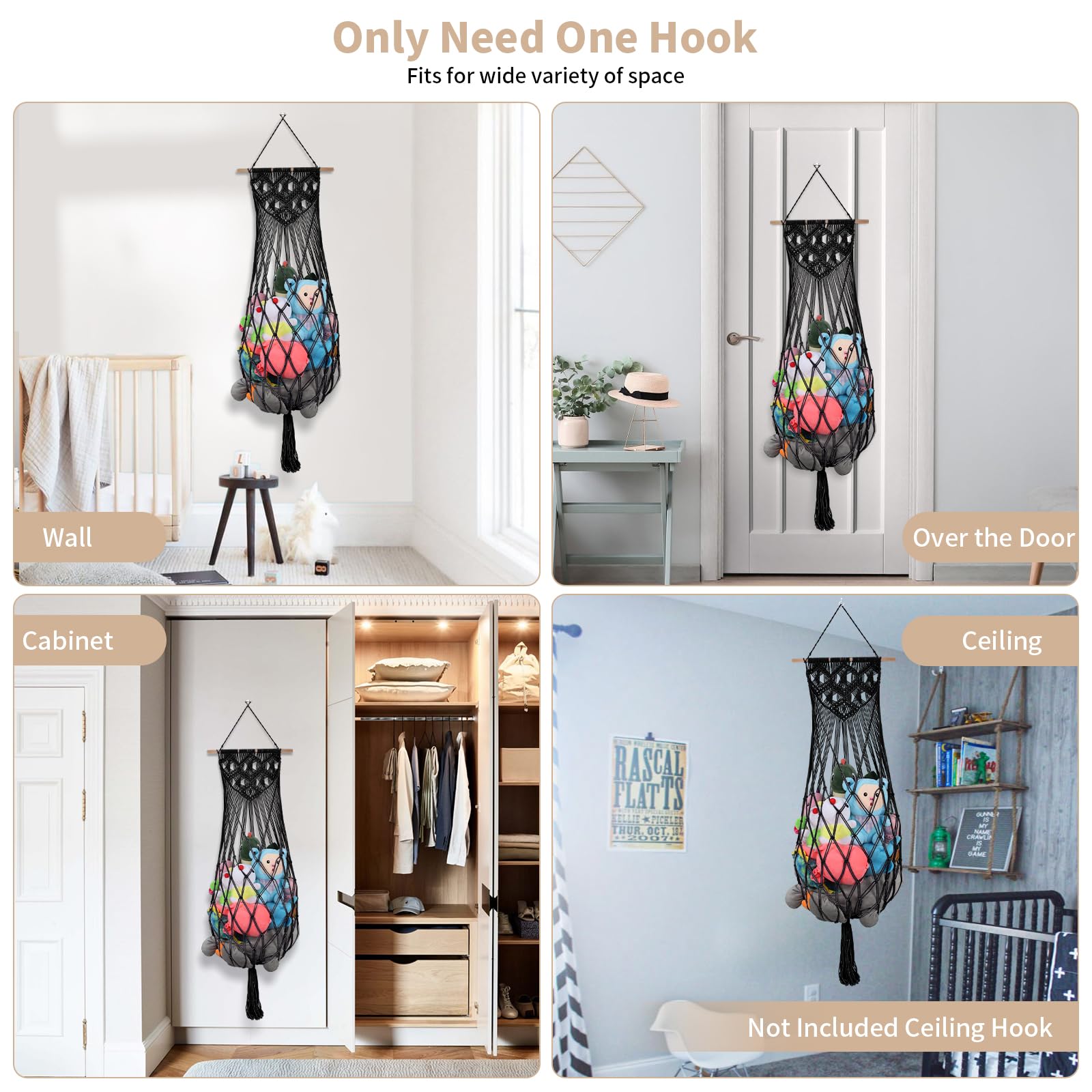 iHansee wall-hanging with star lights adds cozy ambiance to kids' room