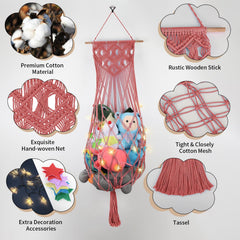 iHansee watermelon-red wall-hanging-toy-net keeps toys organized and off the floor