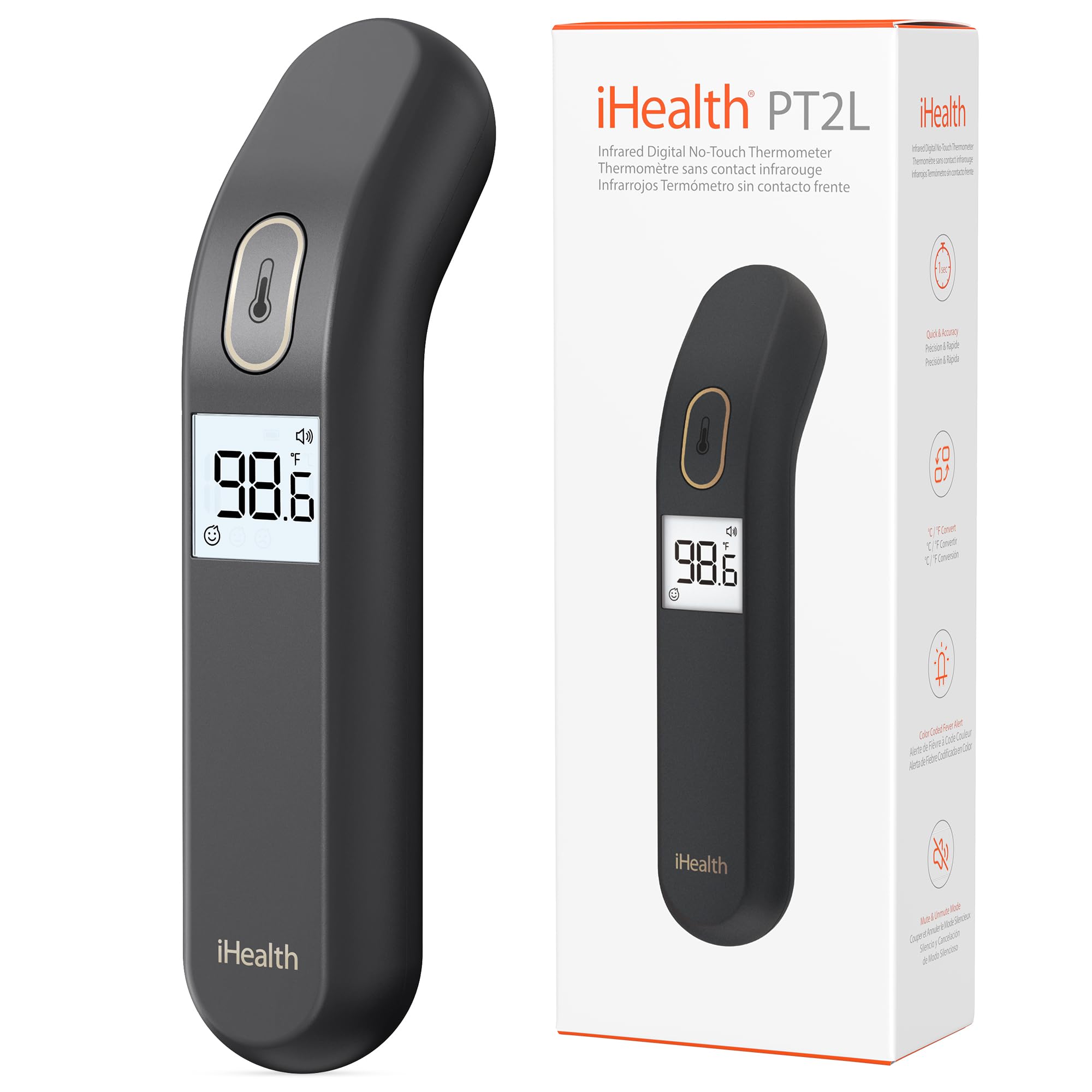 iHealth PT2L forehead measurement shows quick non-contact fever screening for families.