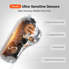 iHealth PT3 1s reading display highlights fast temperature results on a large LED screen