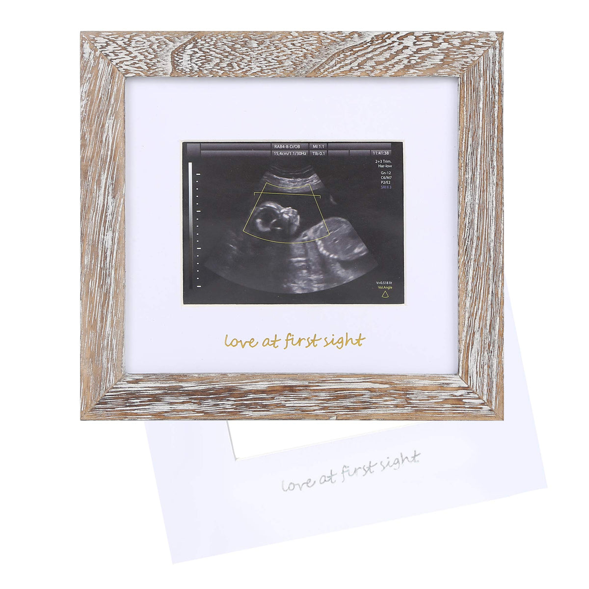 IHEIPYE Baby Love First Sight Frame closeup showcases craftsmanship for cherished ultrasound memories and nursery display.
