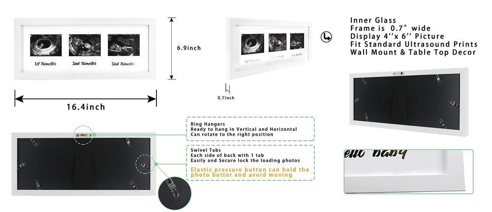 IHEIPYE frame adds sentimental nursery decor with a modern white finish