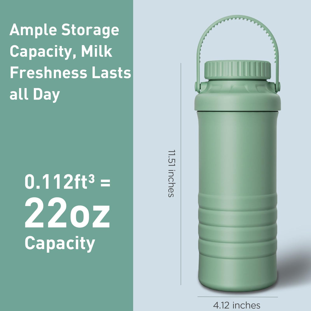 IHOLYLIVE breastmilk cooler inside bottle shows BPA-free components and leak-free lids.