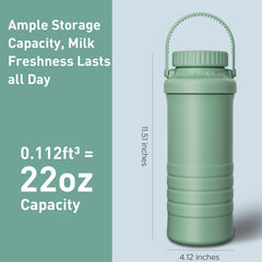 IHOLYLIVE breastmilk cooler inside bottle shows BPA-free components and leak-free lids.