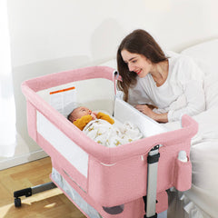 Ihoming bassinet with mosquito net offers protected sleep for baby.