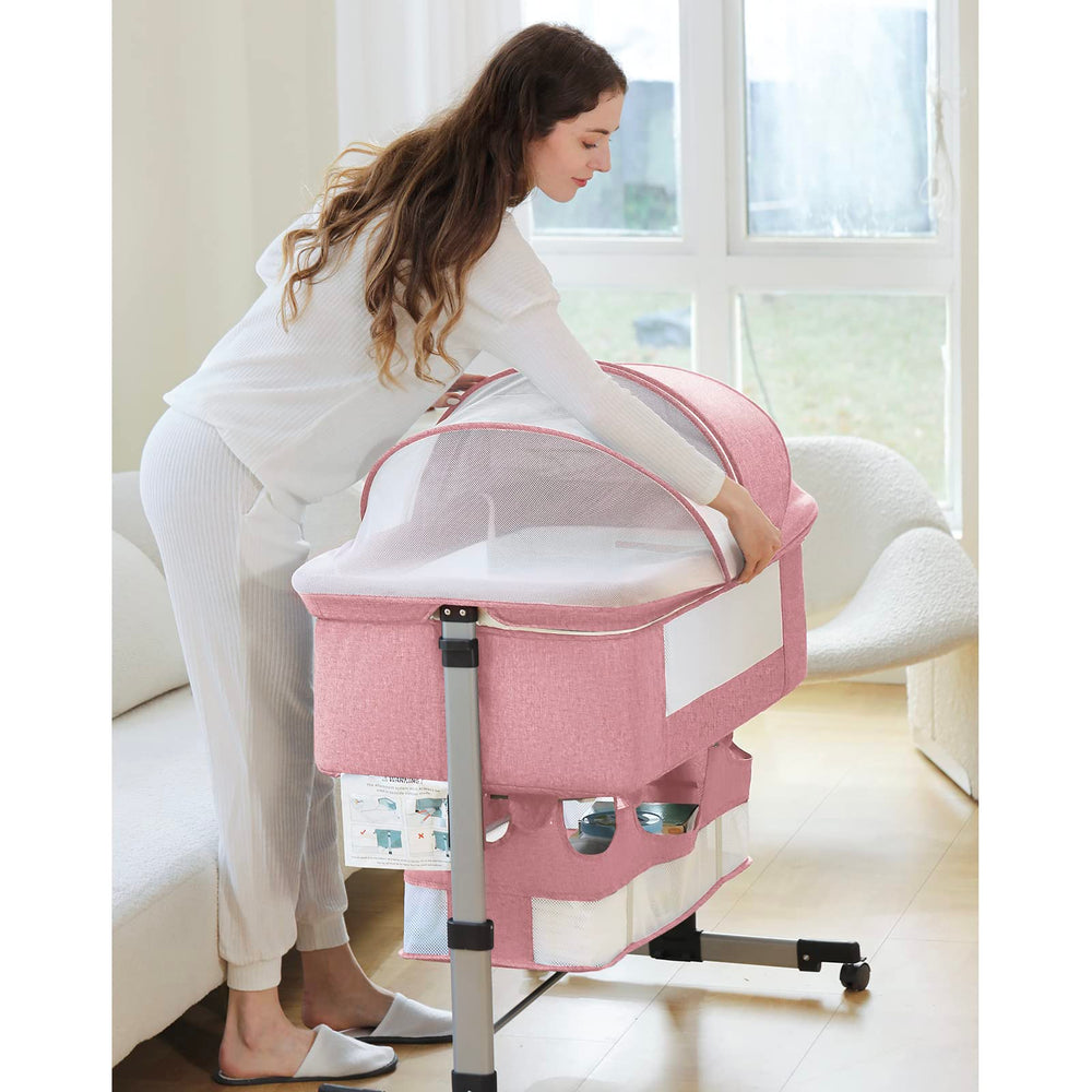 Ihoming bassinet tilt 0-10 degrees aids comfortable feeding position.