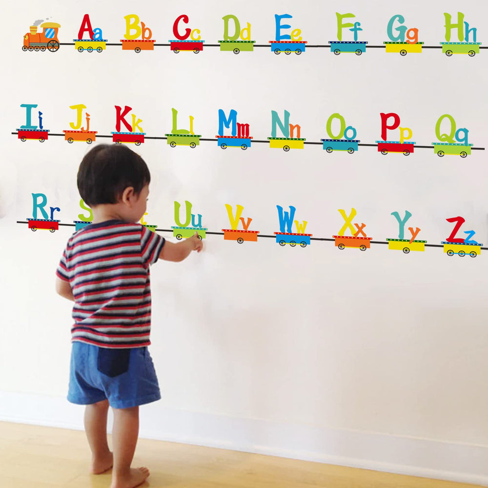 iinuu alphabets wall decal with matte backing for clean, residue-free wall decor