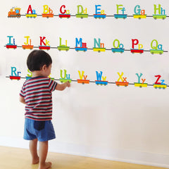 iinuu alphabets wall decal with matte backing for clean, residue-free wall decor