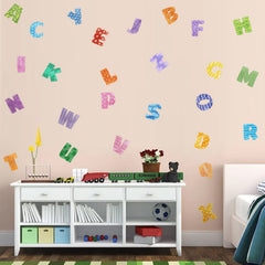 iinuu alphabets wall decals easy peel removal without residue on smooth surfaces.