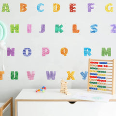 iinuu alphabets wall decals four inch letters closeup shows clear letter shapes.