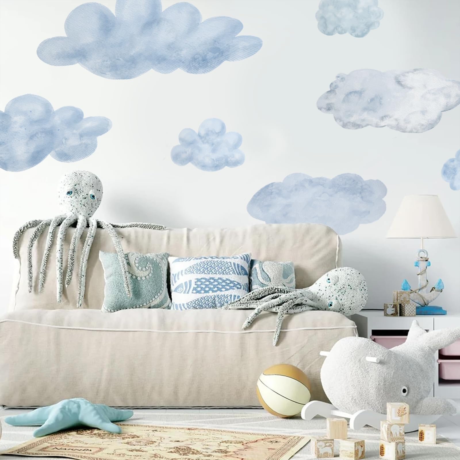 iinuu ceiling cloud decal set7-5 lightweight, removable decor for quick room redesigns