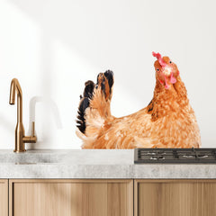 iinuu chicken wall cling closeup shows crisp print and adhesive ease.