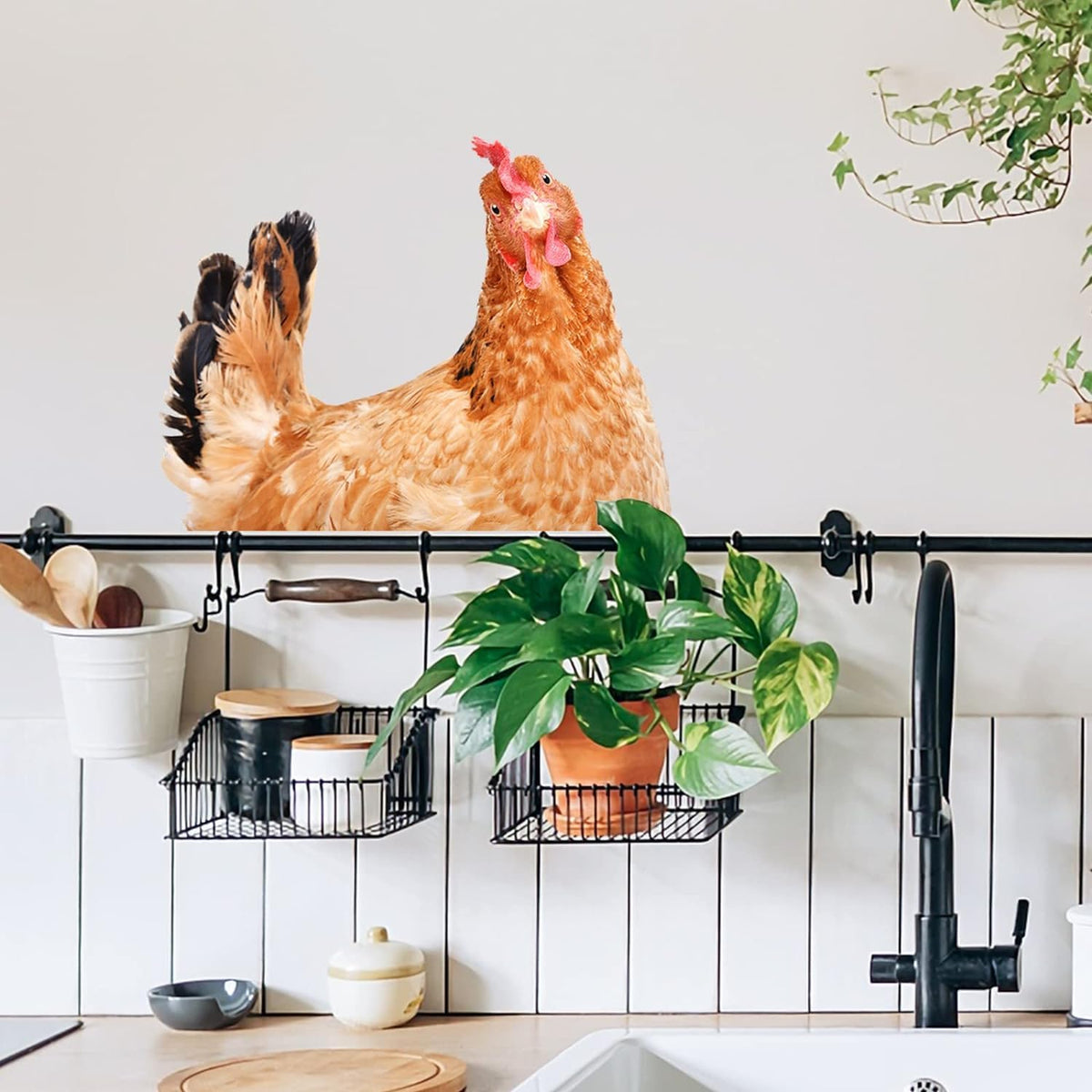 iinuu chicken wall cling window decal adds playful charm to your windows.