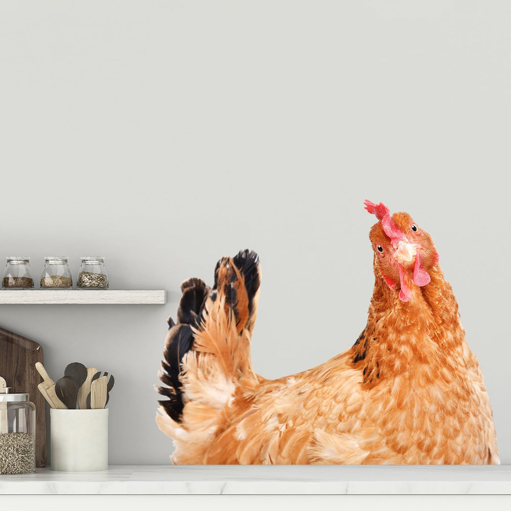 iinuu chicken wall decor closeup detail highlights feathered charm for any room.