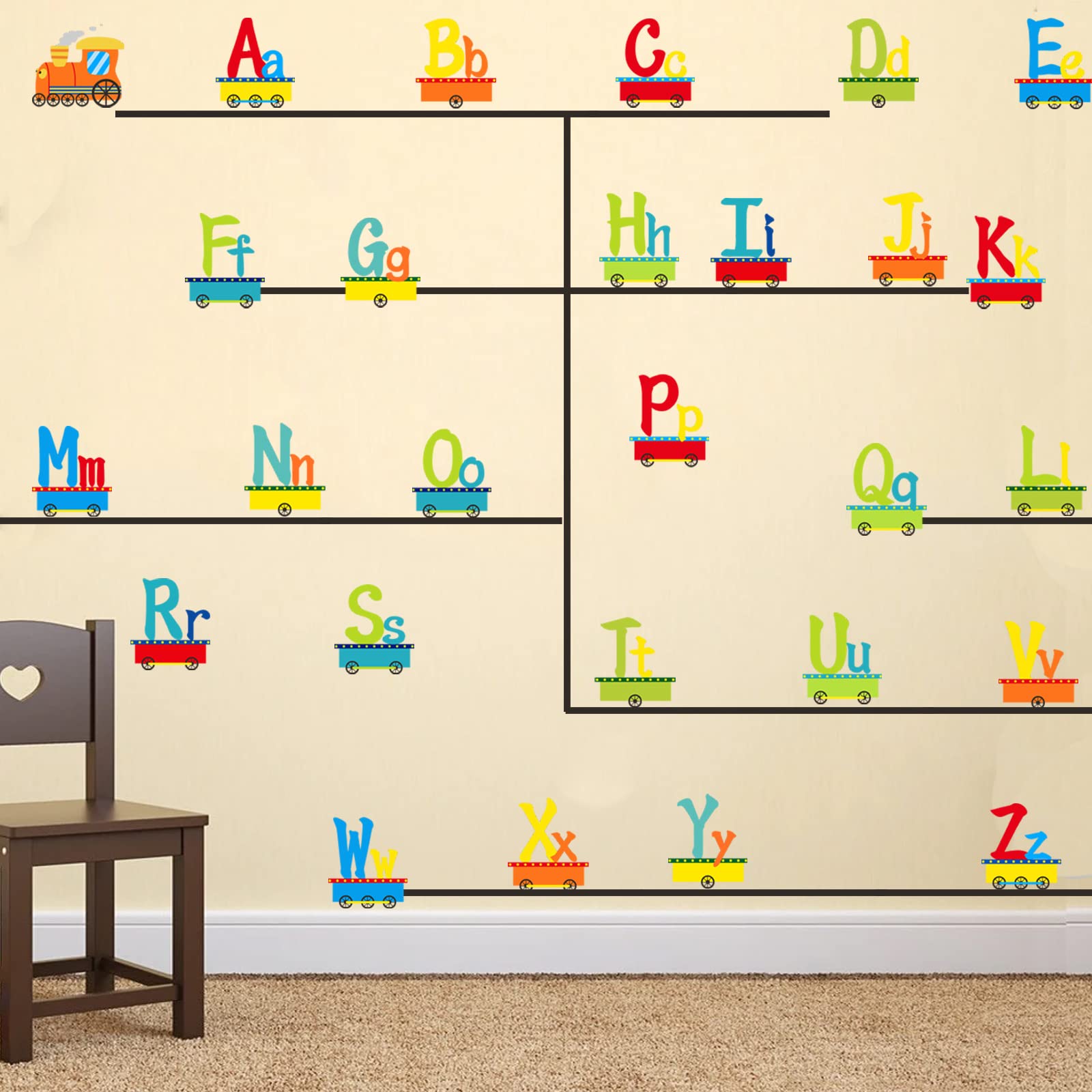 iinuu colorful abc letters wall stickers ideal for kids' rooms and classrooms