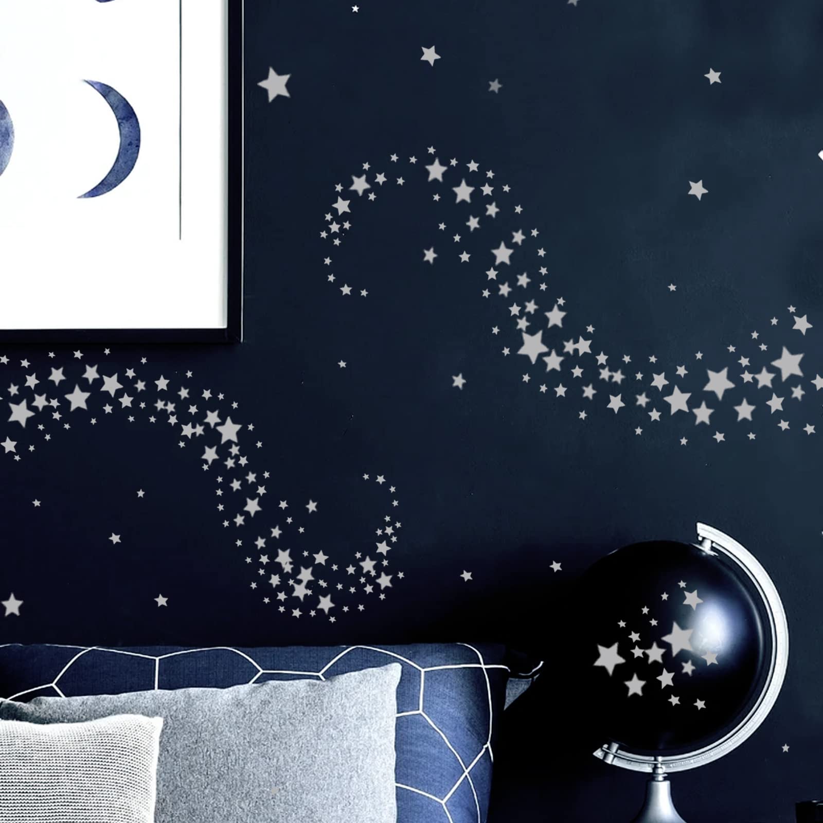 iinuu stars and moon work on glass, metal, and plastic surfaces.