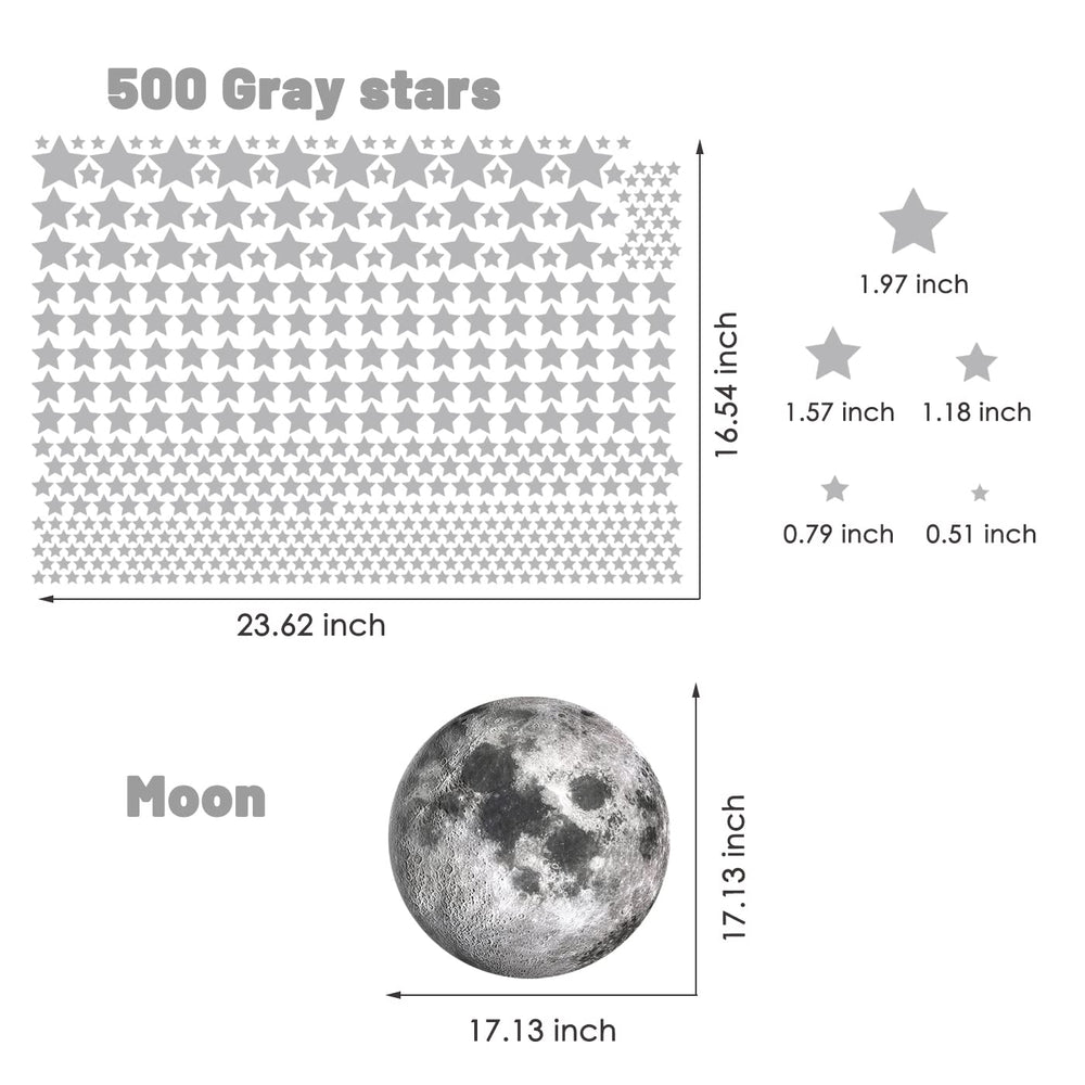 iinuu nursery moon-stars set suited for white or light walls.