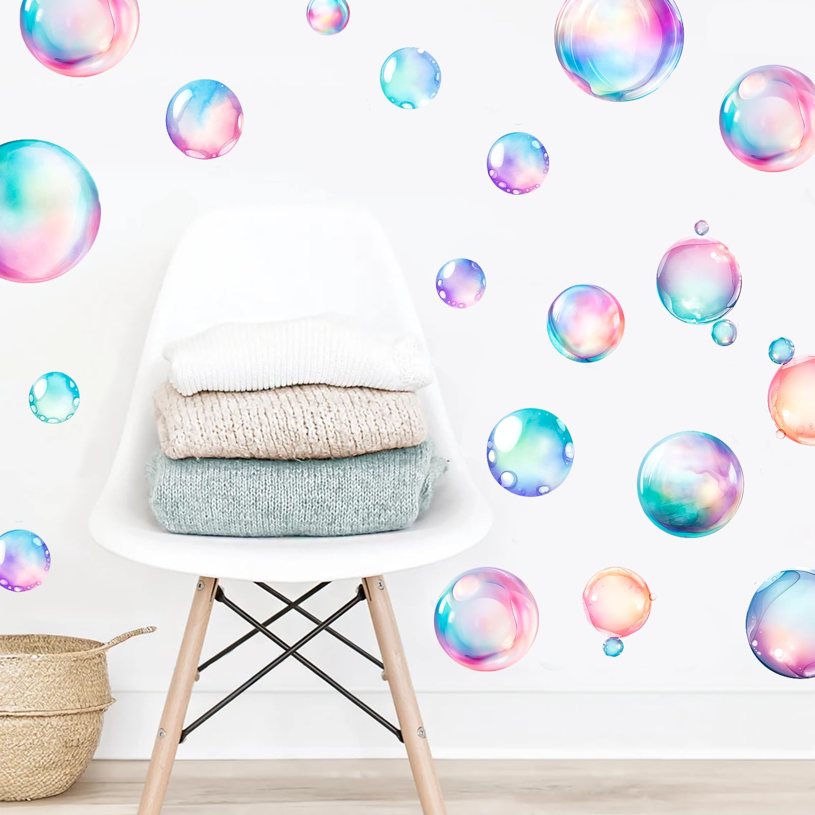 iinuu Soap Bubbles Decals undersea world bubbles on tiles for playful bathroom