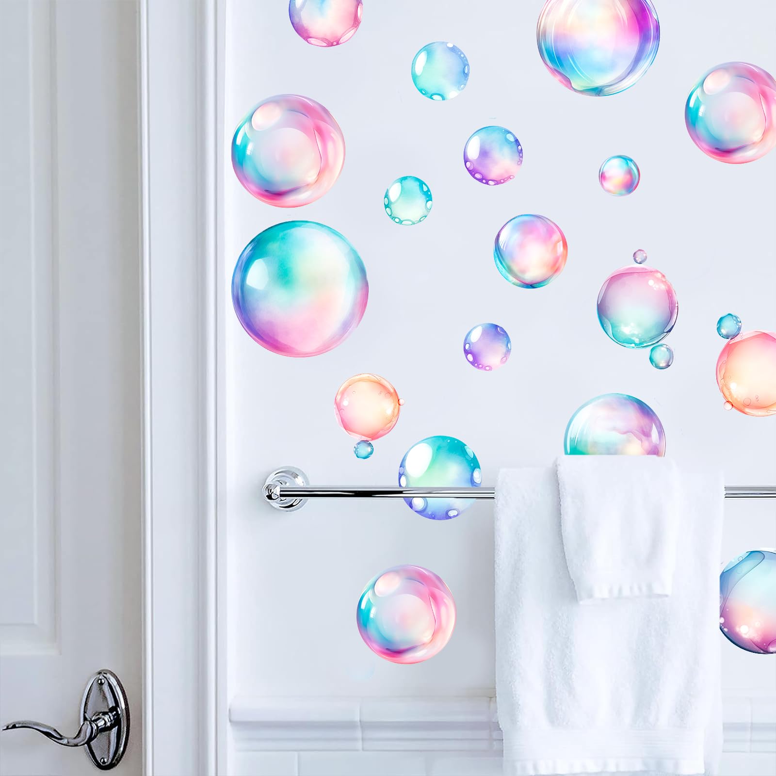 iinuu Soap Bubbles Decals on wall with easy peel-and-stick decor