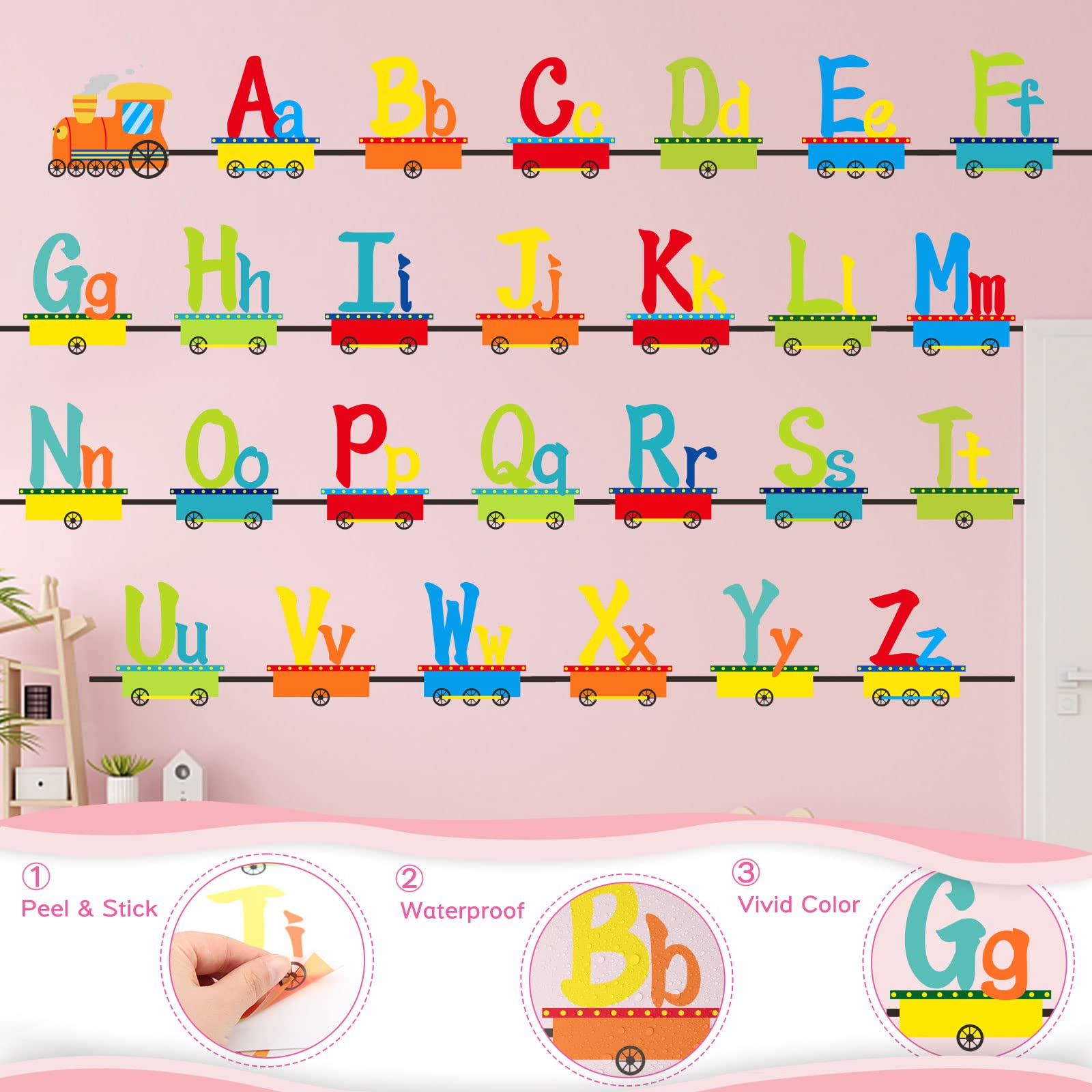 iinuu vibrant letters wall decals help children recognize colors and letters