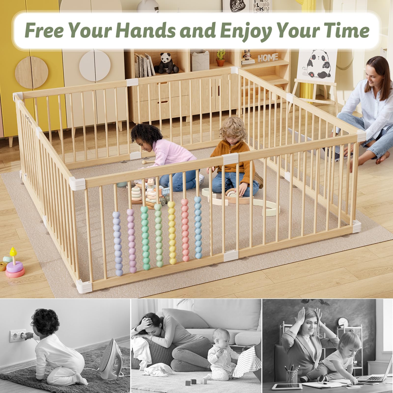IKALIFE easy-clean natural-pine finish is gentle on skin and simple to wipe.