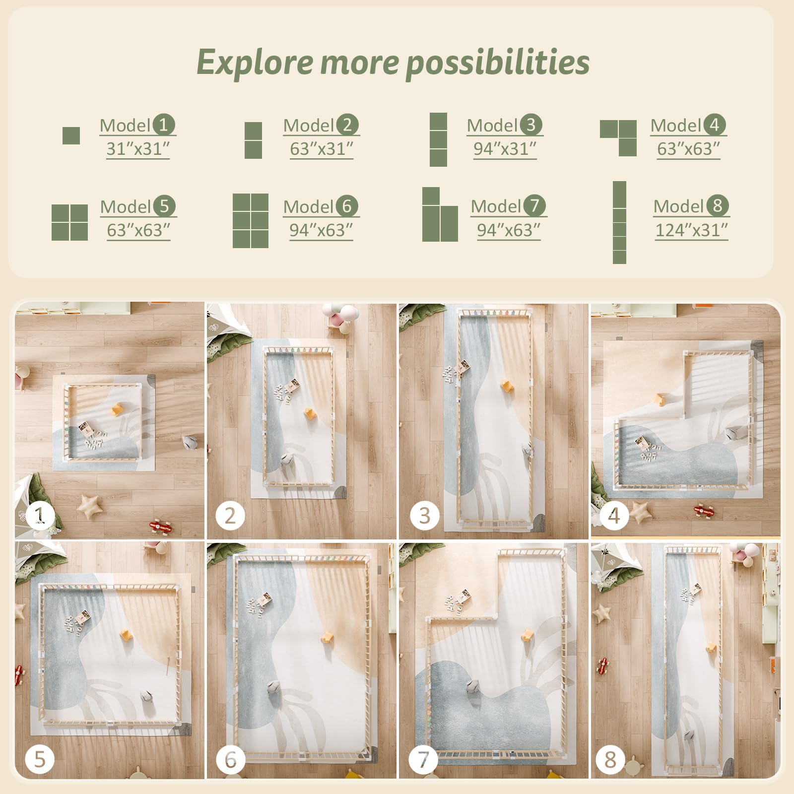 IKALIFE playpen locking gate close-up highlights secure access and effortless baby-safe entry.