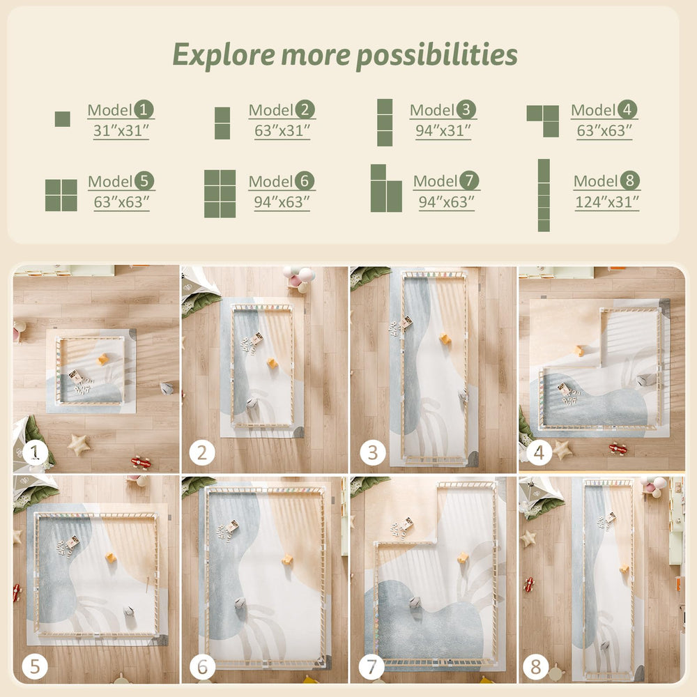 IKALIFE playpen locking gate close-up highlights secure access and effortless baby-safe entry.
