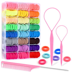 IKOCO 240pcs hair ties set in box for organized storage and quick styling.