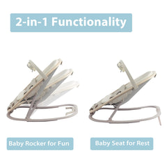 IKOMZY Noah bouncer features one-hand recline for easy positioning.
