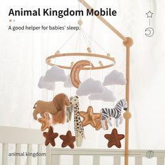 Ikubigu crib mobile animal dolls featuring zebras and lions offer engaging visual toys for infants.