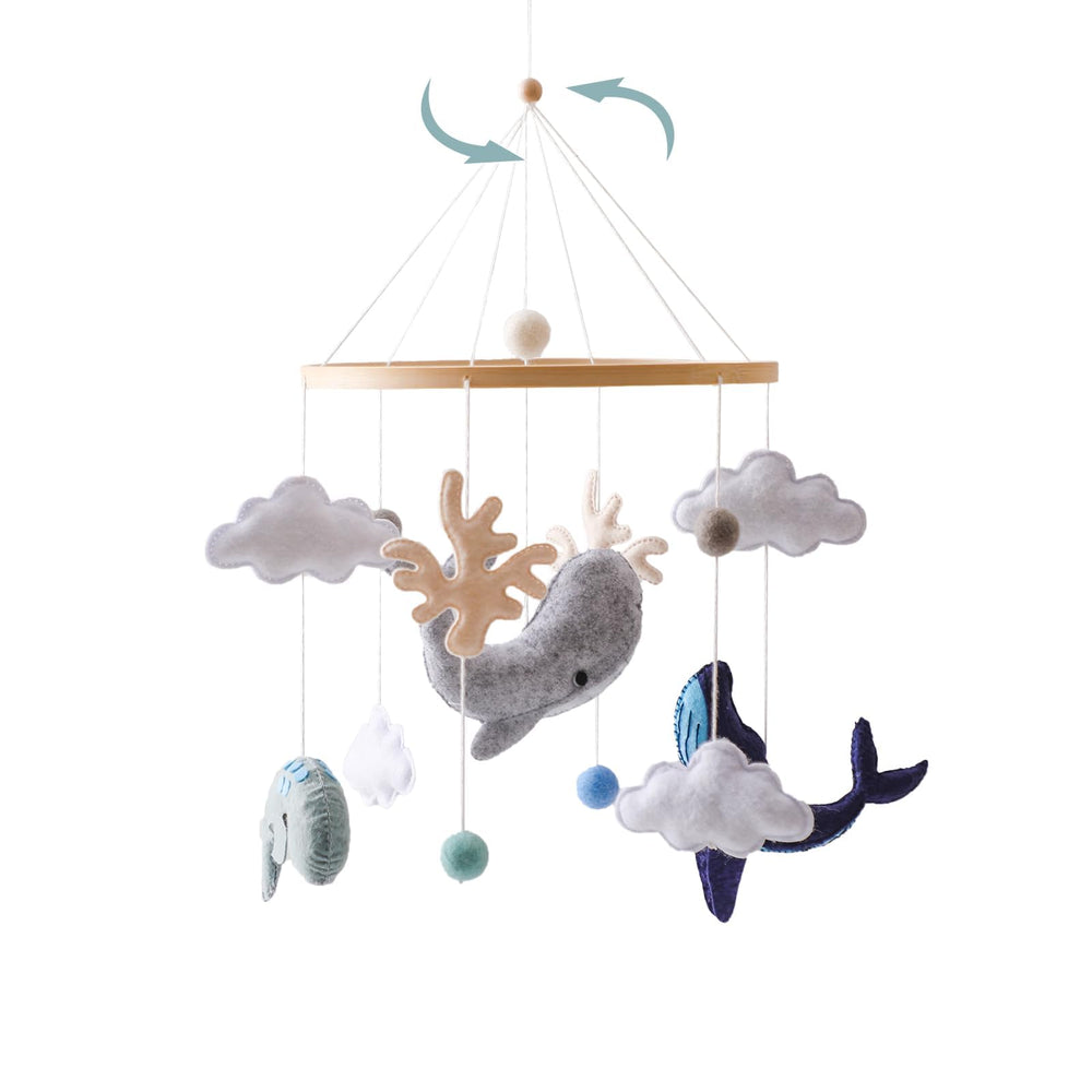 Ikubigu ceiling hook and crib arm compatibility setup