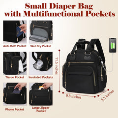ILCOLPO diaper bag with USB port enables on-the-go device charging