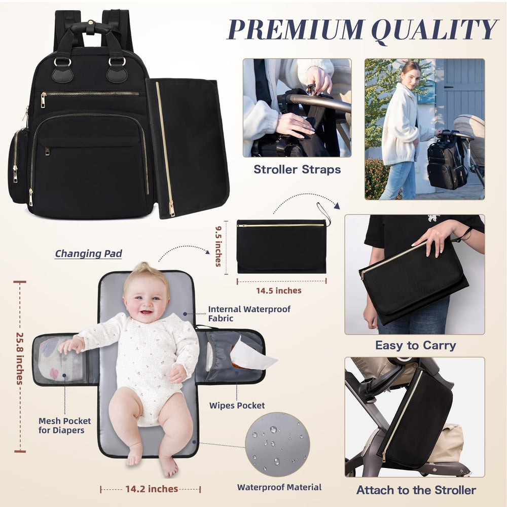 ILCOLPO diaper bag backpack bottle pockets preserve temperature for feeds.
